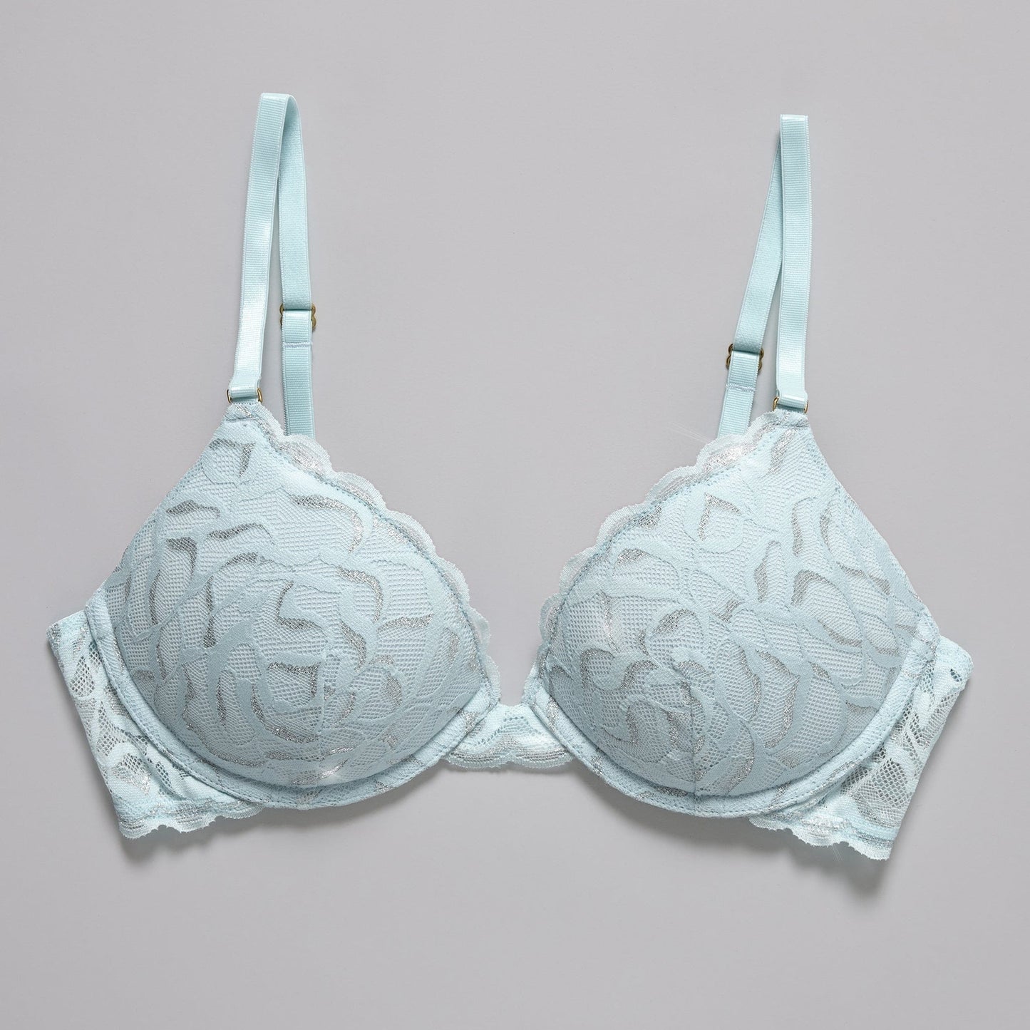 All Over Lace Lift Up Bra Metallic Crystal