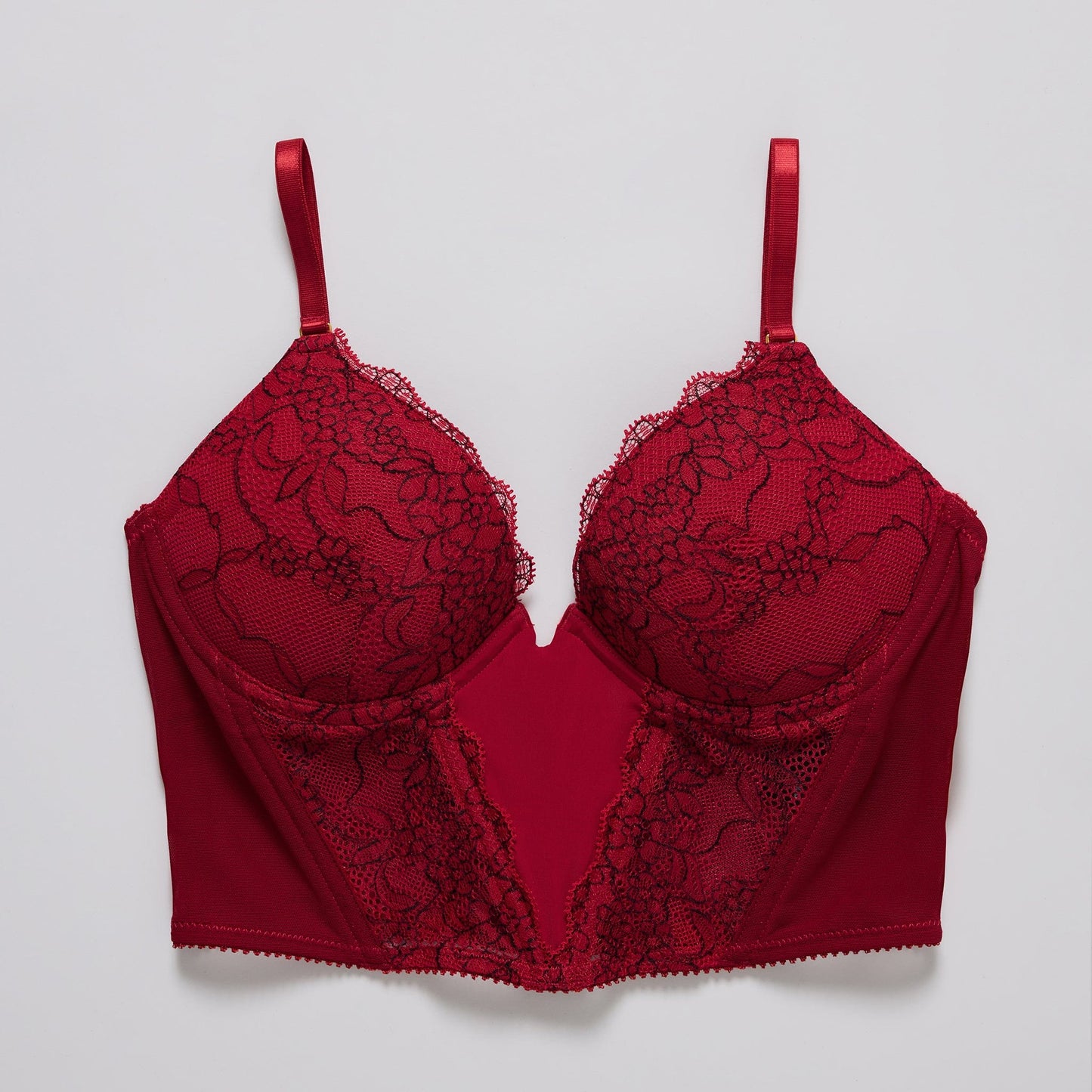 Lace Lift Up Corset Top Scarlet Two-Tone