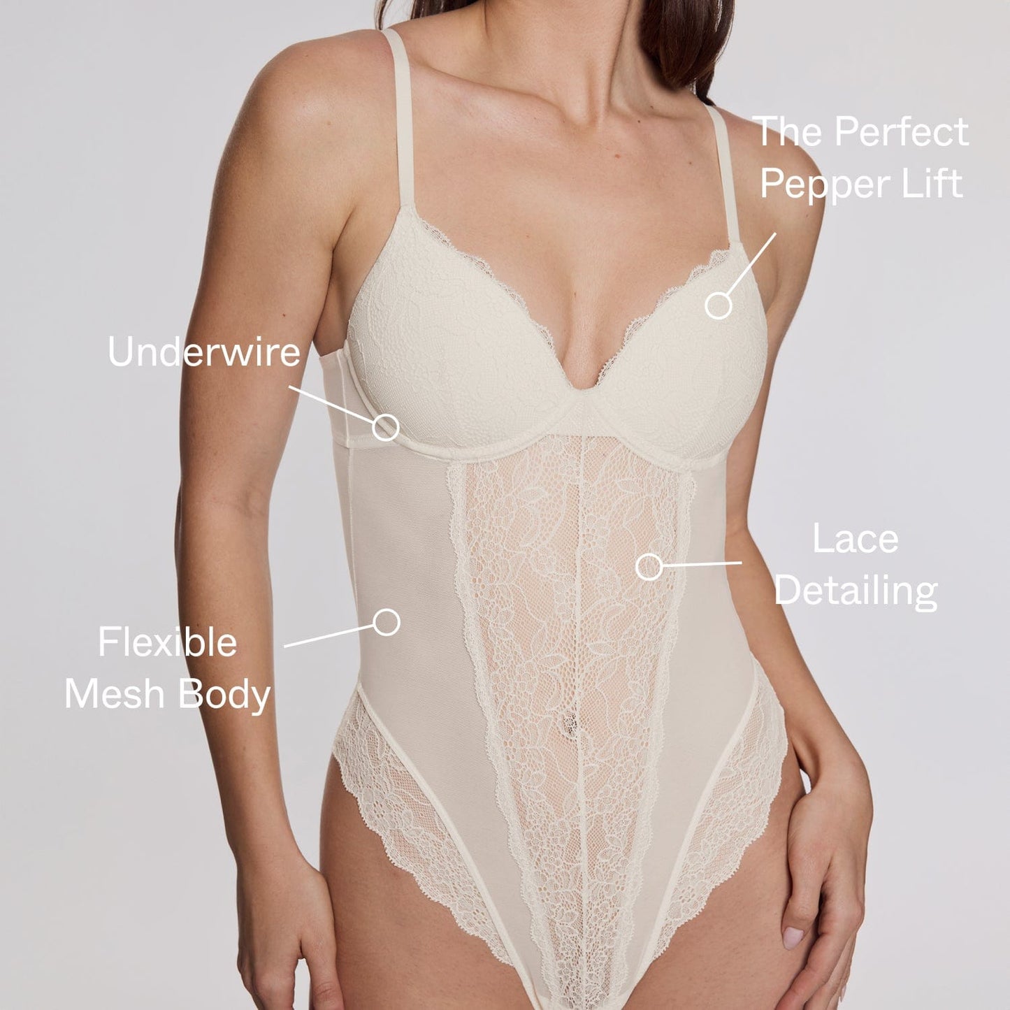 Lace Lift Up Teddy Black