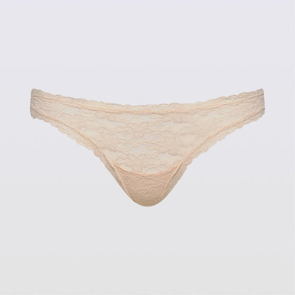 Effortless Lace Thong Sand