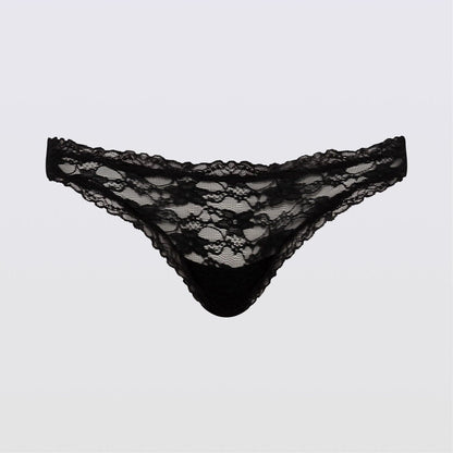 Effortless Lace Thong Black