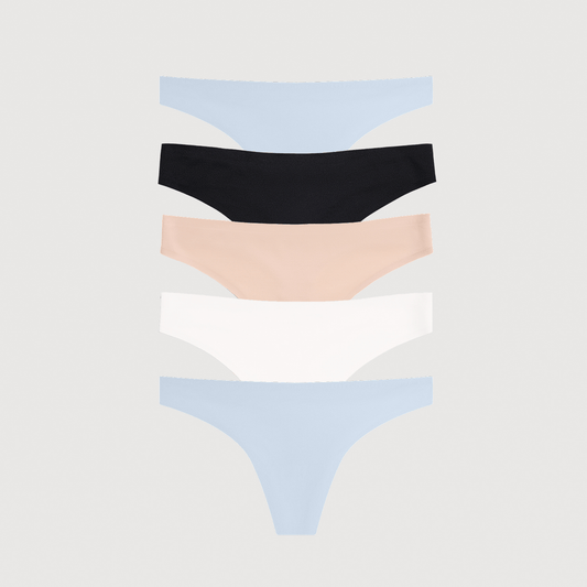 Simply Smooth No Show Thong 5 Pack