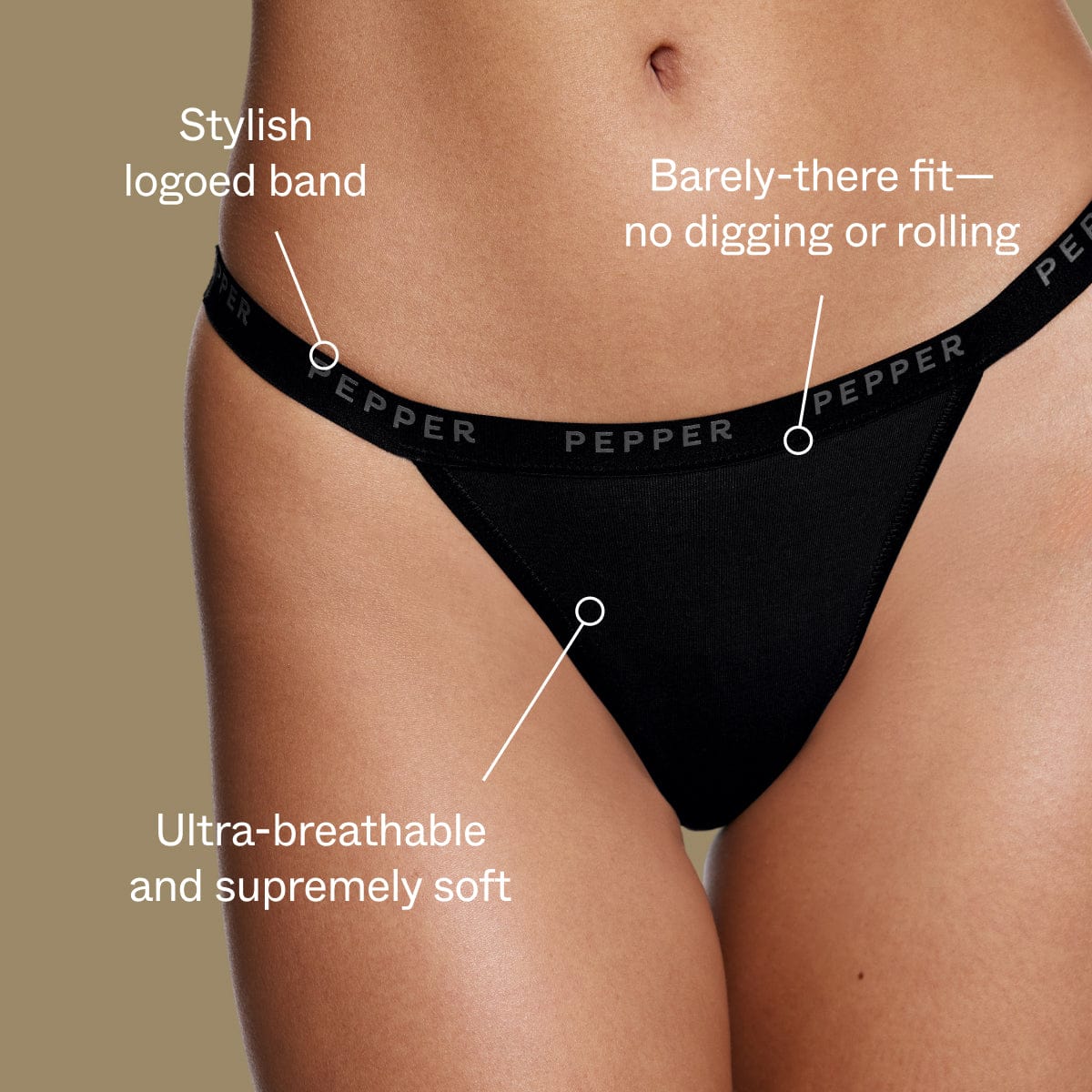 Supima® Cotton String Thong Black