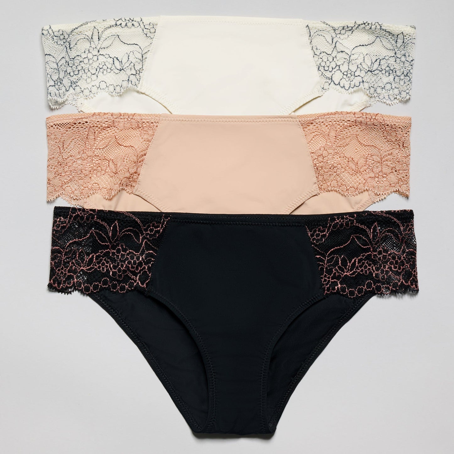 Smooth Lace Bikini Buff Two-Tone