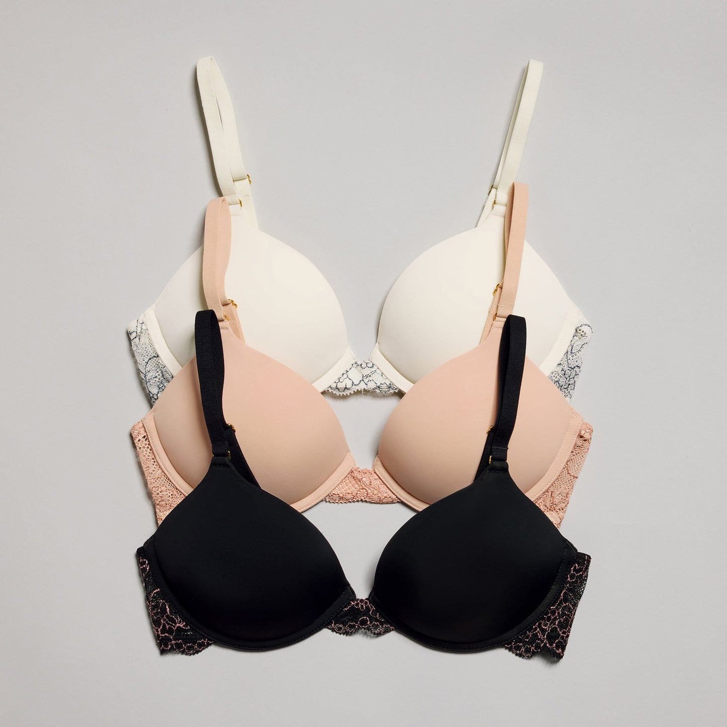 Smooth Lace Lift Up Bra Buff Two-Tone