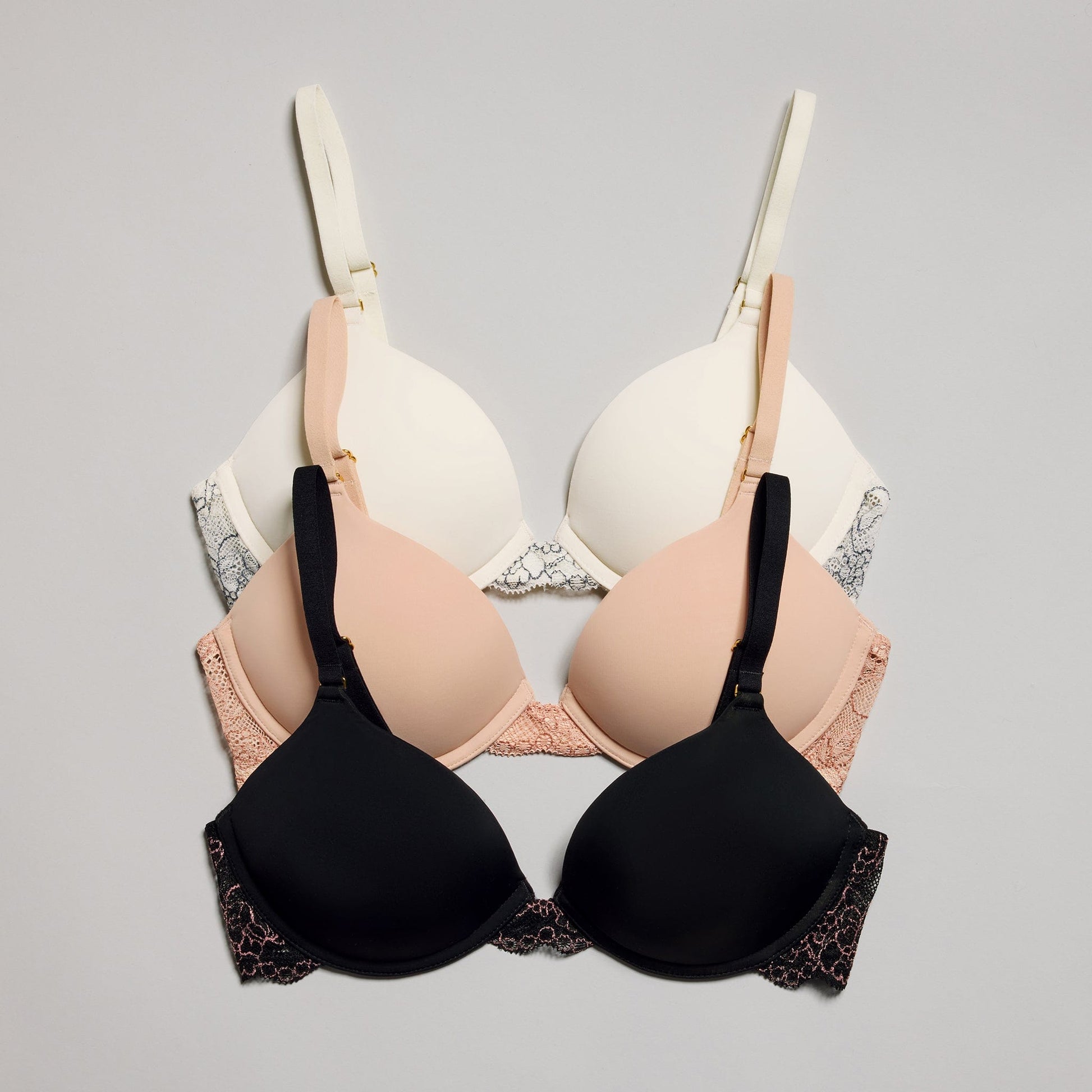 Smooth Lace Lift Up Bra Buff Two-Tone