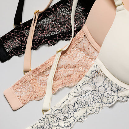 Smooth Lace Lift Up Bra Black Two-Tone
